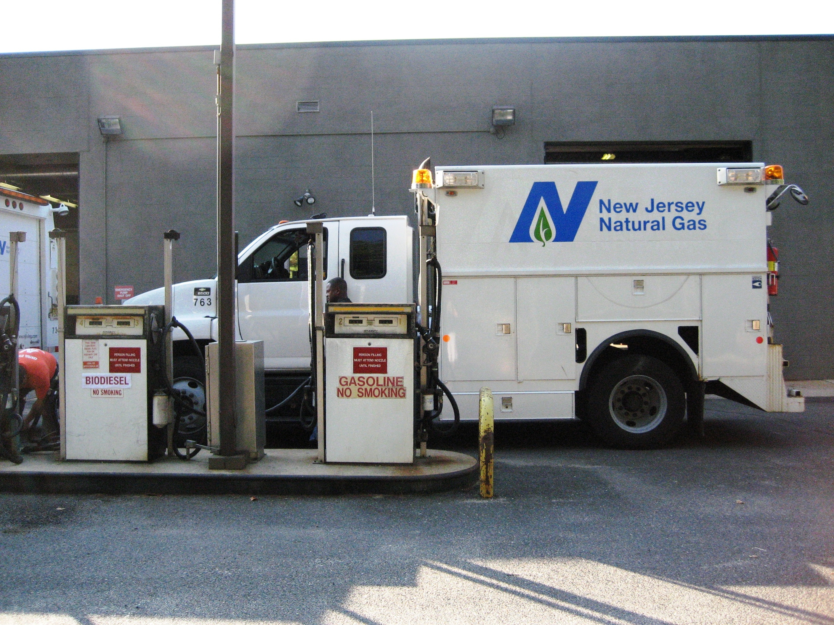 A New Jersey Natural Gas truck fills its fuel tank with biodiesel fuel after the first delivery of the alternative energy arrived at the company’s William L. Maude Service Center in Wall. The new fuel will reduce carbon emissions from the vehicle by about 10 percent.