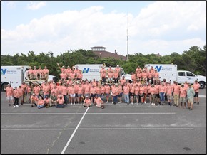 Employees volunteers gather at Island Beach State Park 